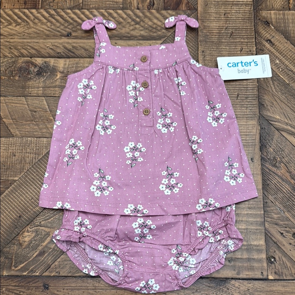 Carter's Mauve Floral Dress Set